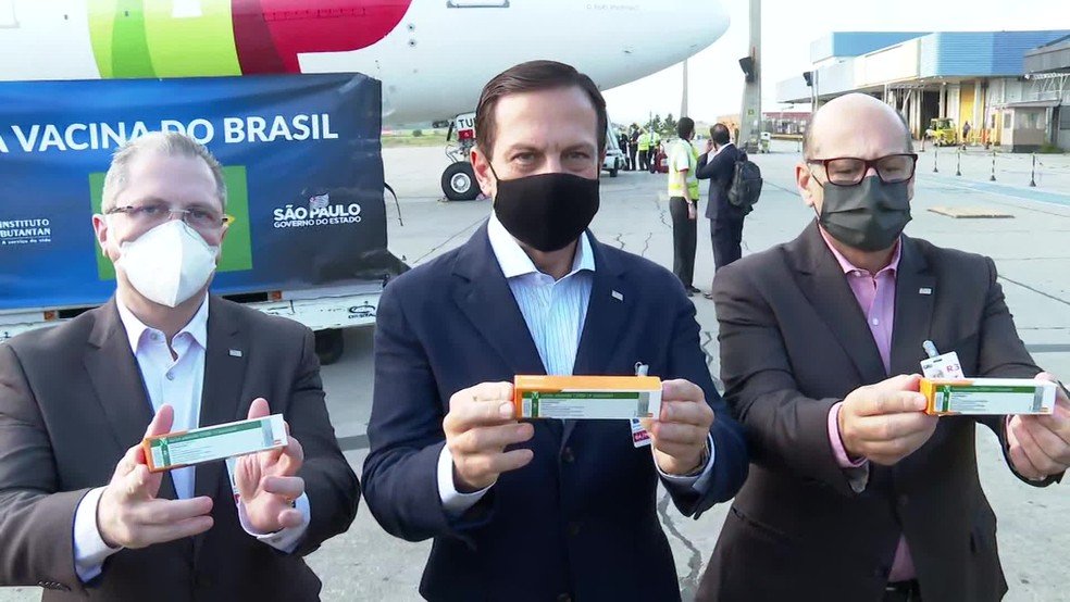 Lote com 8 mil litros de insumo da vacina CoronaVac chega a SP