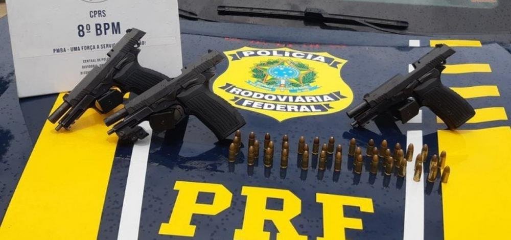 PRF encerra perseguição e prendem três e prendem três em rodovia na Bahia