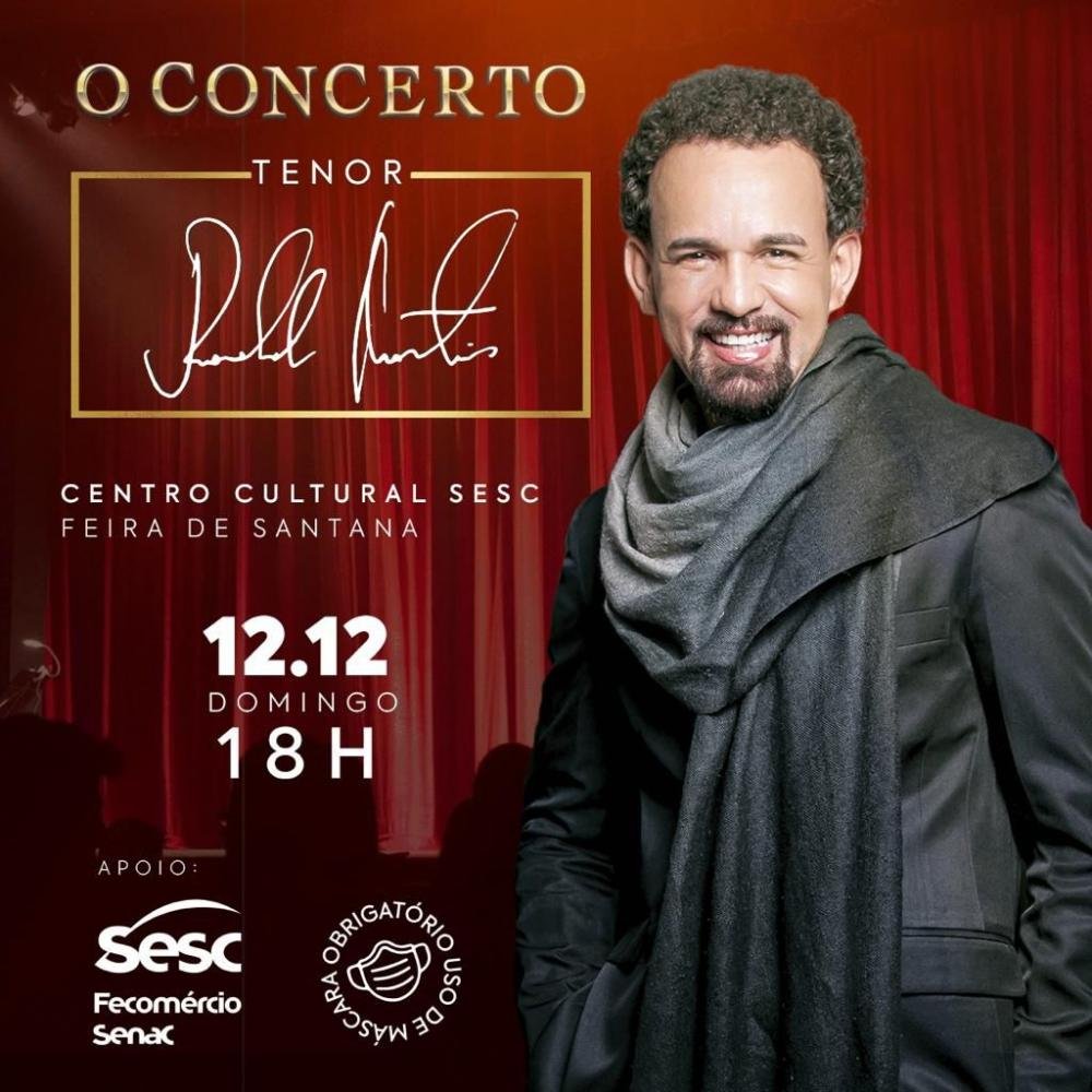 O Concerto com o Tenor Ronald Martins leva esperança e união em forma de música, neste domingo (12), para Feira de Santana