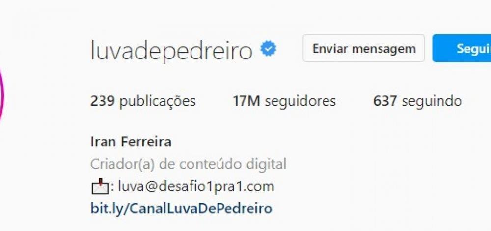 Influenciador baiano Luva de Pedreiro supera marca de 17 milhões de seguidores