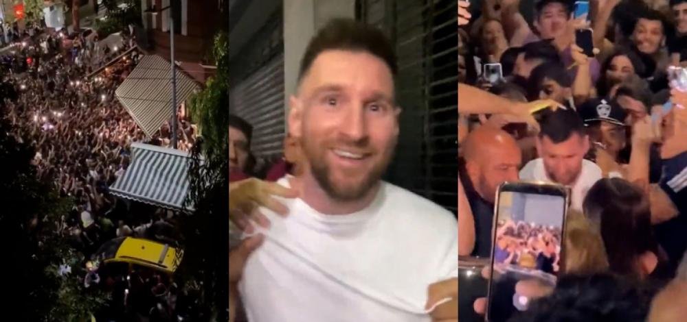Messi sai para jantar em Buenos Aires e enlouquece argentinos na porta do reastaurante;