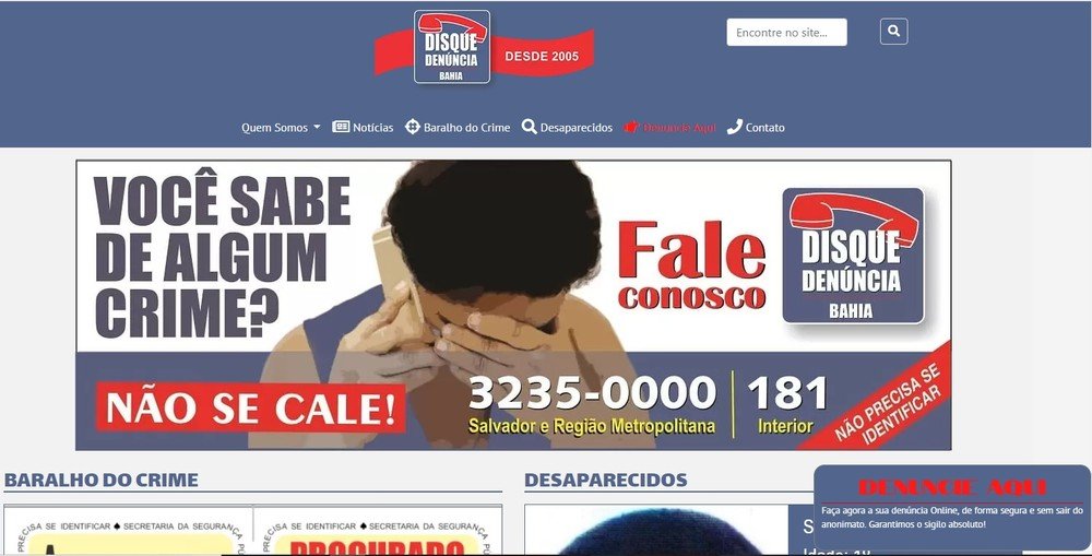 Serviço do Disque-Denúncia passa a ser disponibilizado na internet 