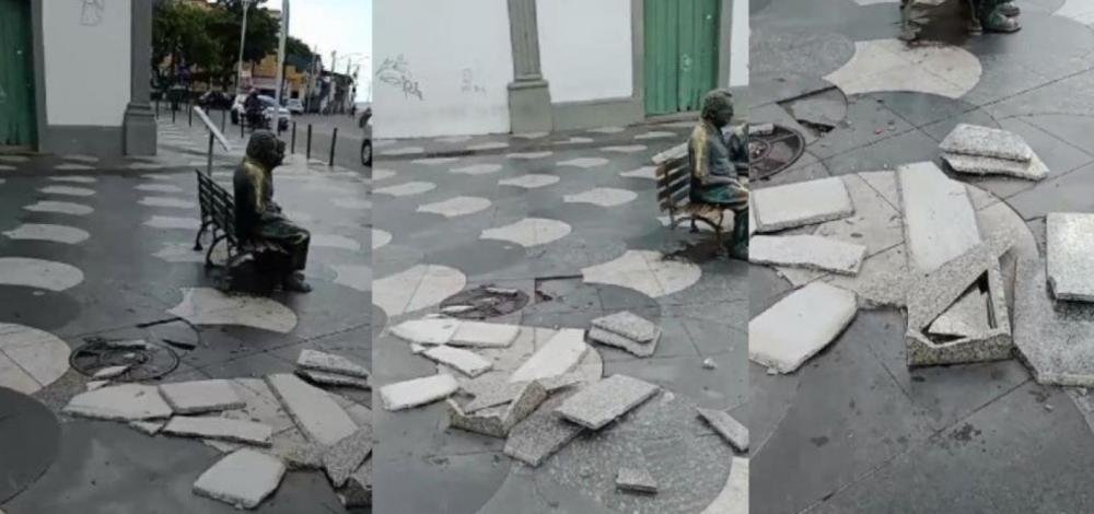 Placa de bronze do monumento em homenagem a Jorge Amado não foi alvo de vandalismo, diz diretor da Guarda Municipal