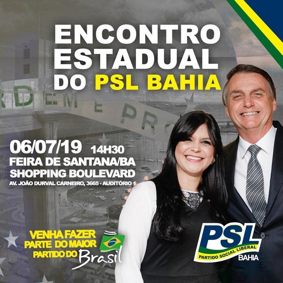 PSL faz encontro estadual em Feira de Santana e não descarta troca de apoio com o DEM