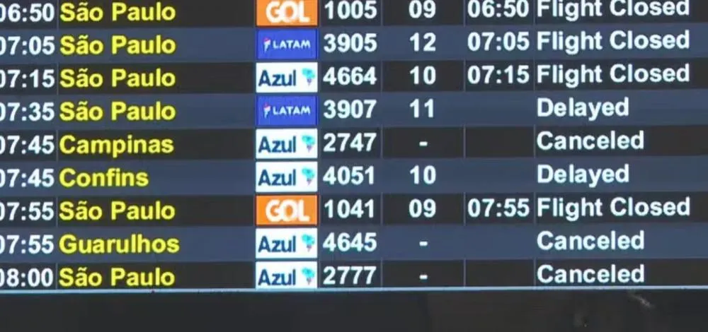 Aeroporto Santos Dumont segue com operações suspensas após vazamento de óleo; mais de 135 voos foram cancelados