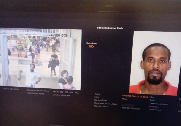 Acusado de estupro é o 42° preso com auxílio de sistema de reconhecimento facial