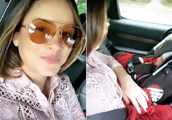 Claudia Leitte deixa maternidade nos Estados Unidos com filha