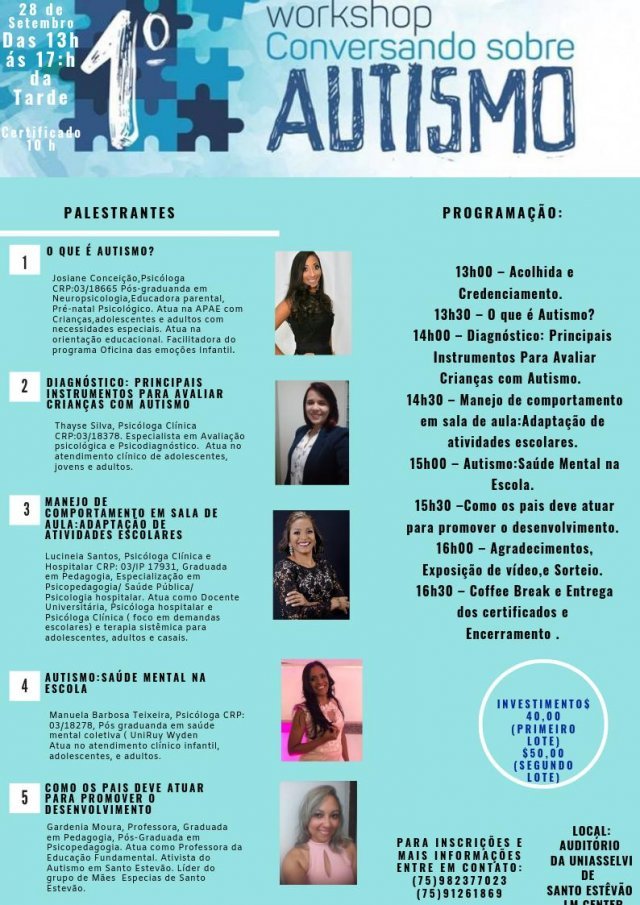 Workshop sobre Autismo acontece em Santo Estevão