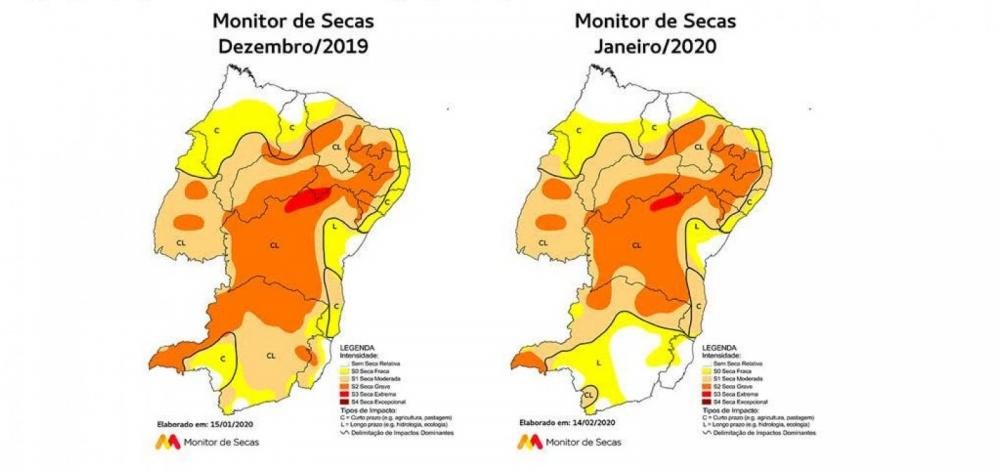 Monitor aponta redução da área com seca na Bahia, com exceção do extremo sul