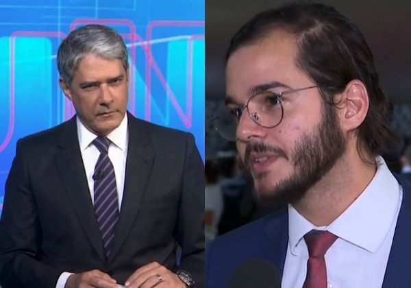 Bonner fica sério ao assistir entrevista do namorado de Fátima ao JN