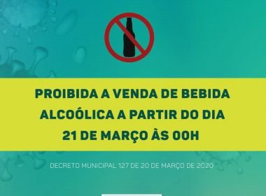 Em medida contra o coronavírus, Jacobina decide proibir venda de bebida alcoólica