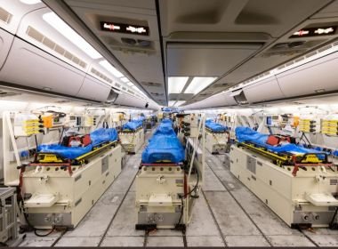 Força aérea alemã monta hospital em avião para atender vítimas da Covid-19
