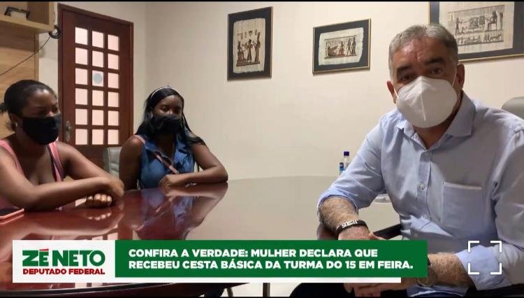 Mulher que agradeceu à Zé Neto por cesta básica afirma que foi uma armação da coligação de Colbert